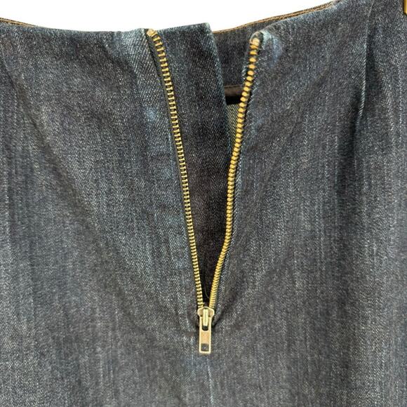 Y2K Vintage Gap Dark Wash Denim Midi Pencil Skirt, Size 10 Casual Normcore - Picture 3 of 7